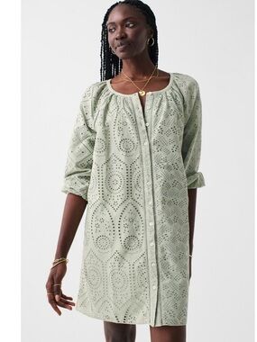Faherty Valencia Organic Cotton Eyelet Dress sz. XS